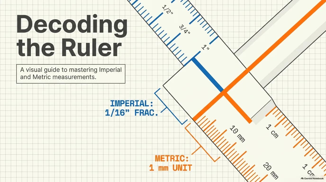 Decoding the Ruler - a visual guide to mastering imperial and metric measurements
